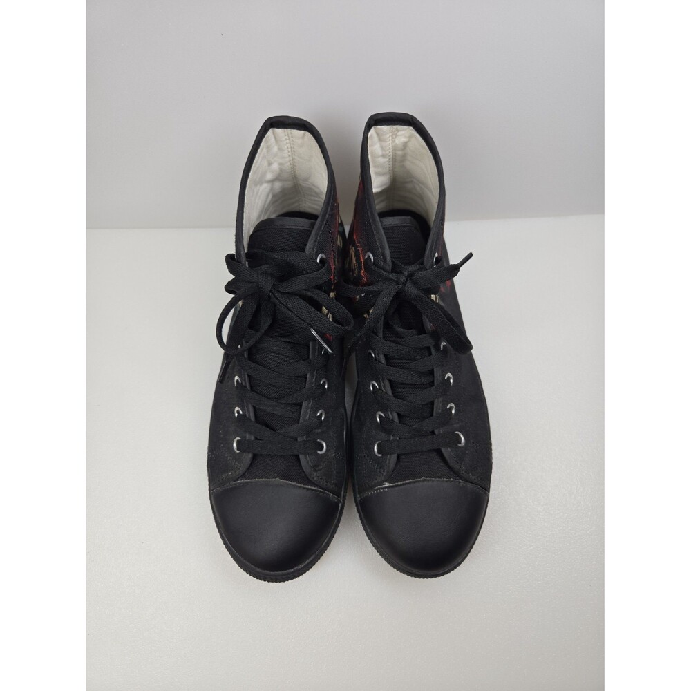 Halloween Horror Movie Legends Black Canvas High Top Sneakers Freddy Jason M7 W9 - Picture 12 of 12